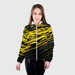 Куртка с капюшоном женская Золотые волны, цвет: 3D-белый — фото 2