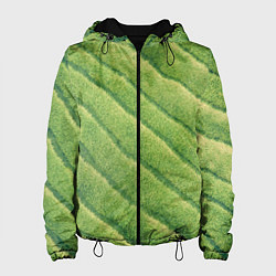 Куртка с капюшоном женская Травяной паттерн, цвет: 3D-черный