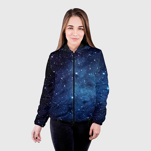 Женская куртка Звездное небо - нейросеть / 3D-Черный – фото 4