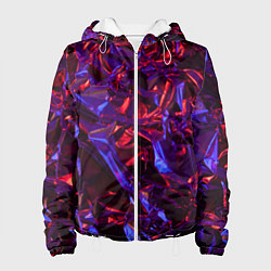 Куртка с капюшоном женская Текстура кристалла, цвет: 3D-белый