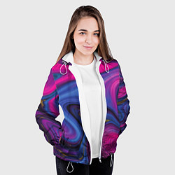 Куртка с капюшоном женская Pink blue style, цвет: 3D-белый — фото 2