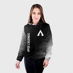 Куртка с капюшоном женская Apex Legends glitch на темном фоне: надпись, симво, цвет: 3D-черный — фото 2