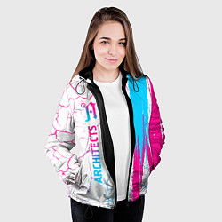 Куртка с капюшоном женская Architects neon gradient style: по-вертикали, цвет: 3D-черный — фото 2