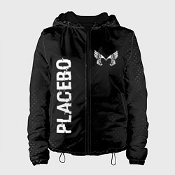 Куртка с капюшоном женская Placebo glitch на темном фоне: надпись, символ, цвет: 3D-черный