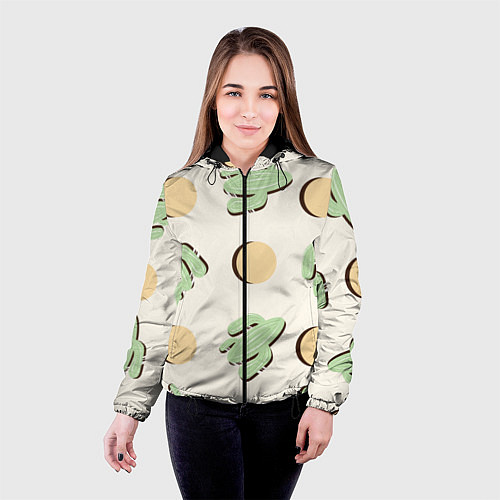 Женская куртка Пустынный кактус / 3D-Черный – фото 4