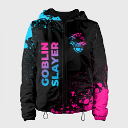 Куртка с капюшоном женская Goblin Slayer - neon gradient: надпись, символ, цвет: 3D-черный