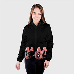 Куртка с капюшоном женская Black pink на черном, цвет: 3D-черный — фото 2