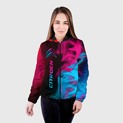 Куртка с капюшоном женская Citroen - neon gradient: по-вертикали, цвет: 3D-черный — фото 2