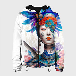 Куртка с капюшоном женская Japanese girl - irezumi - tattoo, цвет: 3D-черный