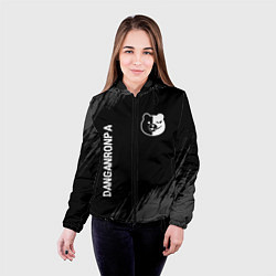 Куртка с капюшоном женская Danganronpa glitch на темном фоне: надпись, символ, цвет: 3D-черный — фото 2