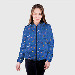 Куртка с капюшоном женская Figures on blue, цвет: 3D-черный — фото 2