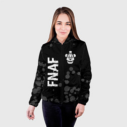 Куртка с капюшоном женская FNAF glitch на темном фоне: надпись, символ, цвет: 3D-черный — фото 2