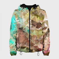 Куртка с капюшоном женская Abstraction mosaic, цвет: 3D-черный