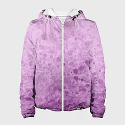 Куртка с капюшоном женская Абстракция светло-сиреневый, цвет: 3D-белый