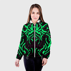 Куртка с капюшоном женская Кибер змей, цвет: 3D-белый — фото 2