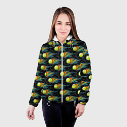Куртка с капюшоном женская Мячики теннисные, цвет: 3D-белый — фото 2