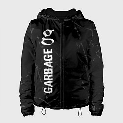 Куртка с капюшоном женская Garbage glitch на темном фоне: по-вертикали, цвет: 3D-черный