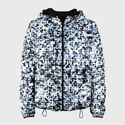 Куртка с капюшоном женская Кристальный голубой, цвет: 3D-черный