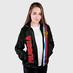 Куртка с капюшоном женская Russia black style, цвет: 3D-черный — фото 2