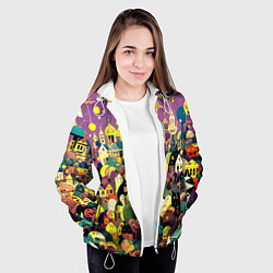 Куртка с капюшоном женская Праздничный город, цвет: 3D-белый — фото 2