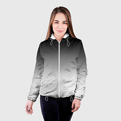 Куртка с капюшоном женская Black and white gradient, цвет: 3D-белый — фото 2