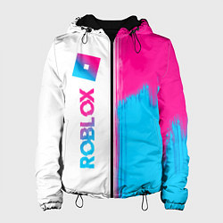 Куртка с капюшоном женская Roblox neon gradient style: по-вертикали, цвет: 3D-черный