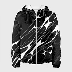 Куртка с капюшоном женская Белые абстрактные полосы, цвет: 3D-белый
