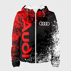 Куртка с капюшоном женская Ауди - красный и белый, цвет: 3D-белый