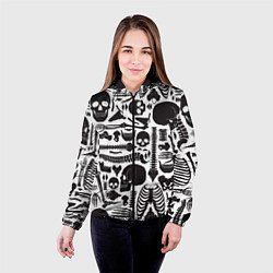 Куртка с капюшоном женская Human osteology, цвет: 3D-черный — фото 2