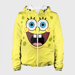 Куртка с капюшоном женская Губка Спанч Боб, цвет: 3D-белый