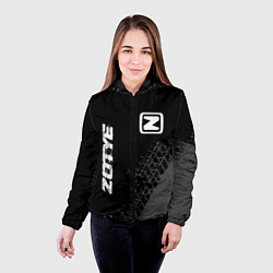 Куртка с капюшоном женская Zotye speed на темном фоне со следами шин: надпись, цвет: 3D-черный — фото 2