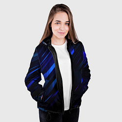 Куртка с капюшоном женская Blue black texture, цвет: 3D-черный — фото 2