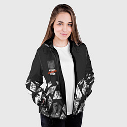 Куртка с капюшоном женская Осколки Атака Титанов, цвет: 3D-черный — фото 2