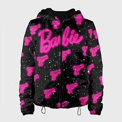Куртка с капюшоном женская Неоновое оружие и Барби, цвет: 3D-черный
