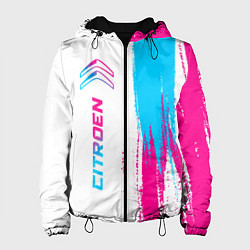 Куртка с капюшоном женская Citroen neon gradient style: по-вертикали, цвет: 3D-черный