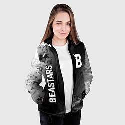 Куртка с капюшоном женская Beastars glitch на темном фоне: надпись, символ, цвет: 3D-черный — фото 2