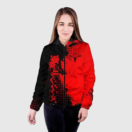 Женская куртка Группировка Вальхалла - Tokyo revengers / 3D-Черный – фото 4