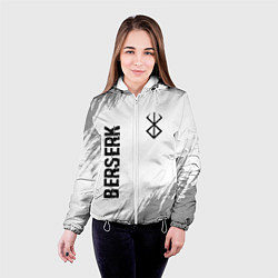 Куртка с капюшоном женская Berserk glitch на светлом фоне: надпись, символ, цвет: 3D-белый — фото 2