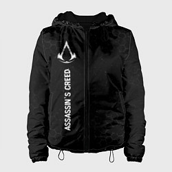 Куртка с капюшоном женская Assassins Creed glitch на темном фоне: по-вертикал, цвет: 3D-черный