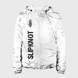 Куртка с капюшоном женская Slipknot glitch на светлом фоне: по-вертикали, цвет: 3D-белый