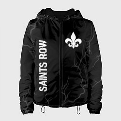Куртка с капюшоном женская Saints Row glitch на темном фоне: надпись, символ, цвет: 3D-черный