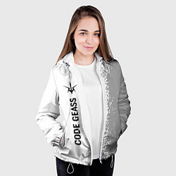Куртка с капюшоном женская Code Geass glitch на светлом фоне: по-вертикали, цвет: 3D-белый — фото 2