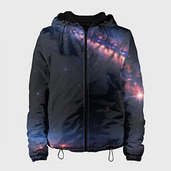 Куртка с капюшоном женская Млечный путь в звездном небе, цвет: 3D-черный