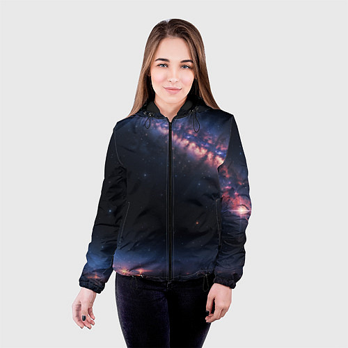 Женская куртка Млечный путь в звездном небе / 3D-Черный – фото 4