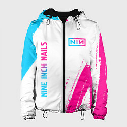 Женская куртка Nine Inch Nails neon gradient style: надпись, симв