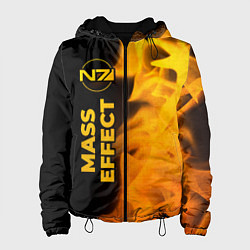 Куртка с капюшоном женская Mass Effect - gold gradient: по-вертикали, цвет: 3D-черный