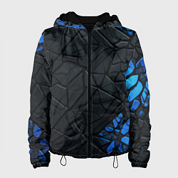 Женская куртка Черные плиты с синими вставками