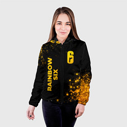 Куртка с капюшоном женская Rainbow Six - gold gradient: надпись, символ, цвет: 3D-черный — фото 2