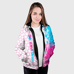 Куртка с капюшоном женская Dead Space neon gradient style: по-вертикали, цвет: 3D-черный — фото 2