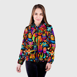 Куртка с капюшоном женская Мифические монстрики, цвет: 3D-черный — фото 2